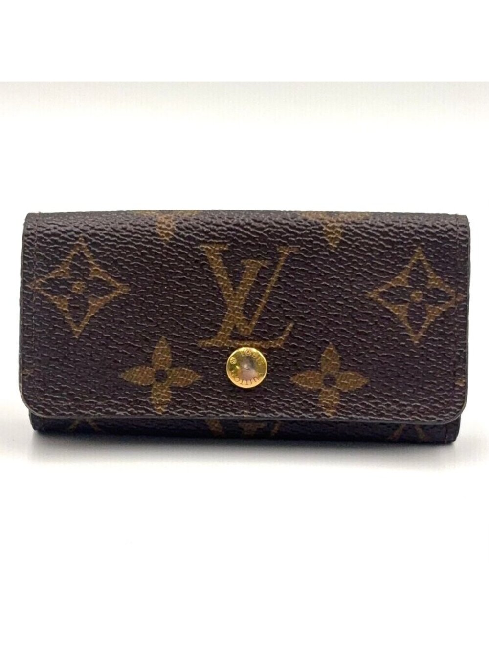 Louis Vuitton Multicles 4 Monogram Brown Key Case Gold Key Holder Coin Purse